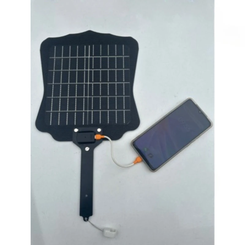 شاحن شمسي محمول 5.5 فولت 10 وات مع منفذ USB، لوحة شمسية الكل في واحد، شاحن طوارئ للهواتف المحمولة