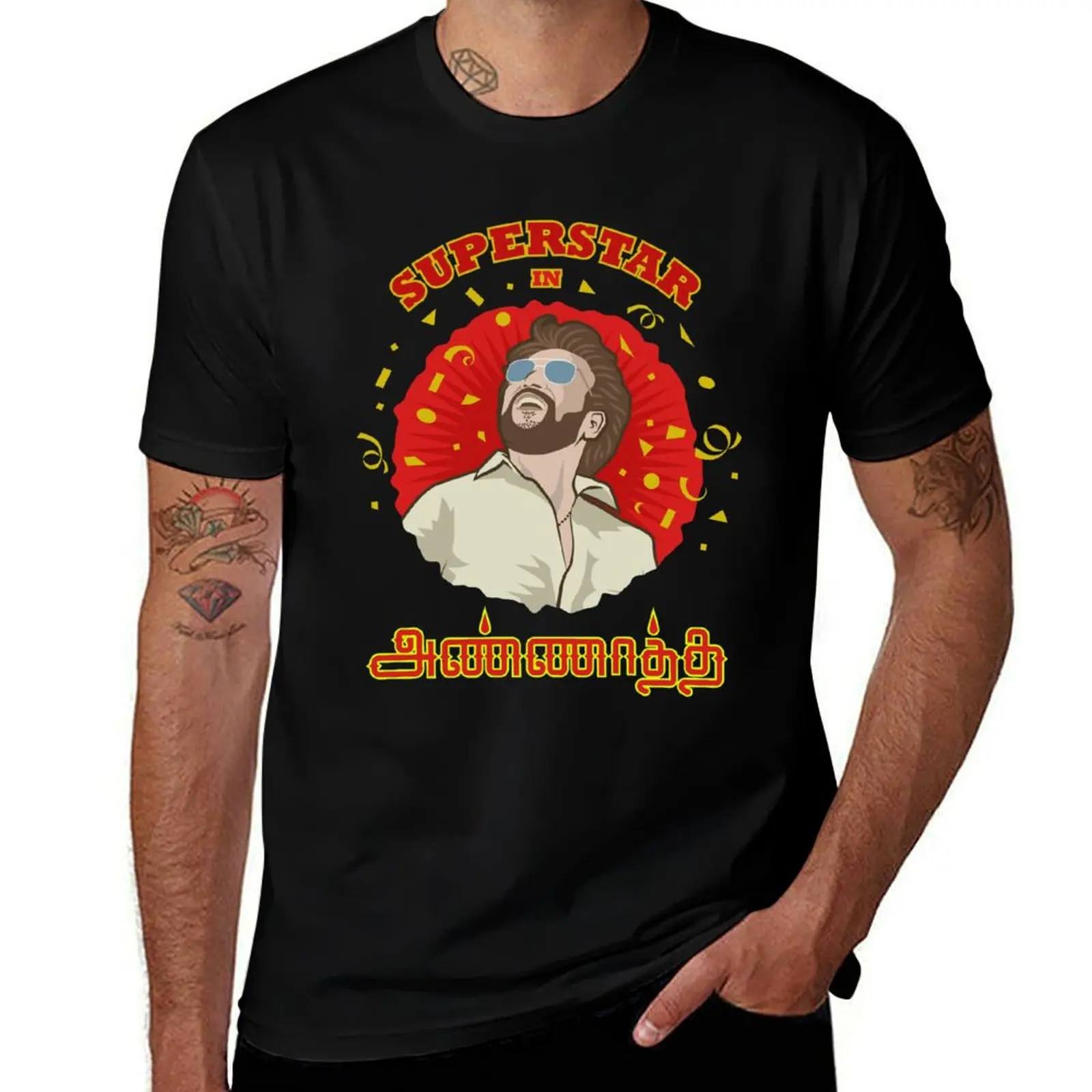 Annatha tamil movie superstar rajinikanth T-Shirt Functional Casual Short Sleeve Tee