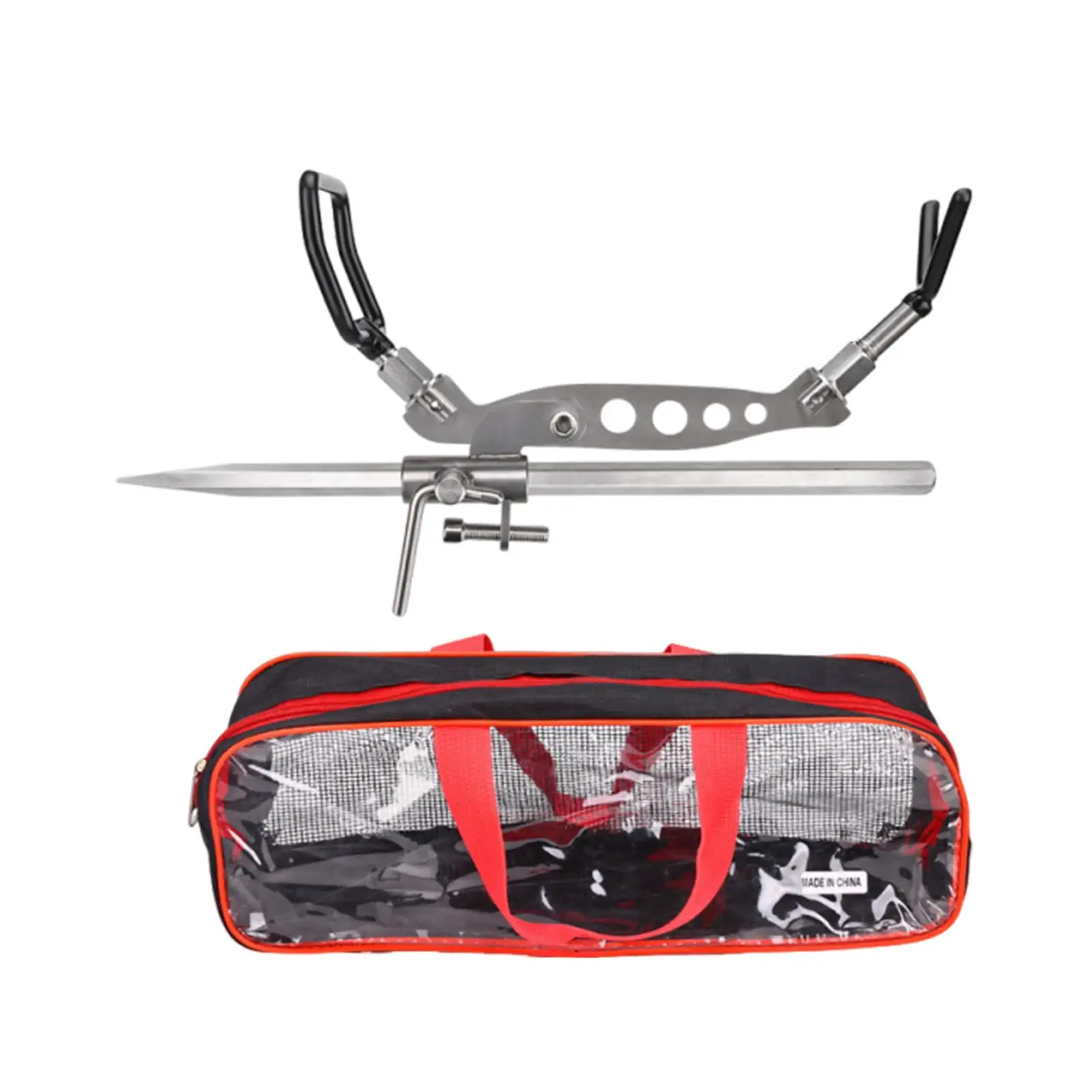 

Fishing Rod Rack Adjustable for Ground Anti Slip Rustproof Thicked Compact with Carry Bag