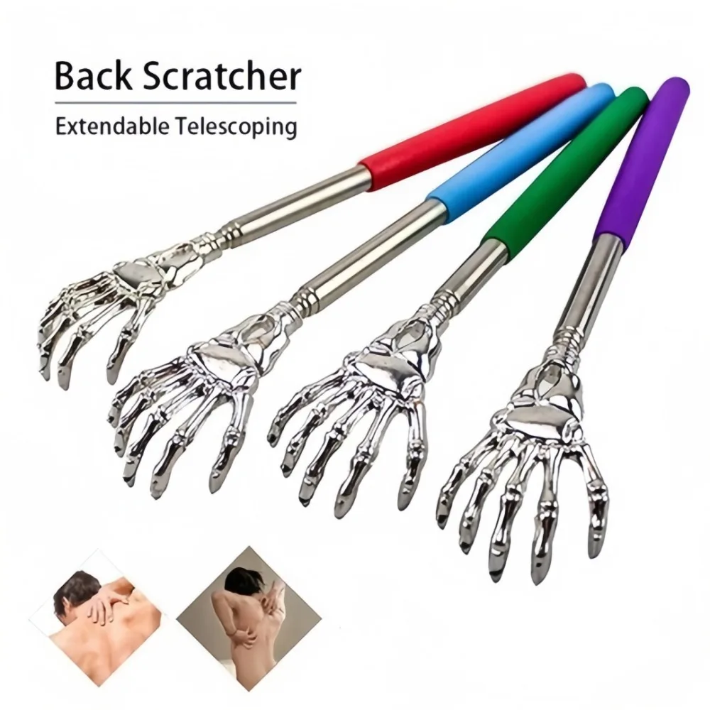 Portable Stainless Steel Telescopic Itching Back Scratcher Extendable Claw Scratcher Massager Massage Tool Blood Circulation