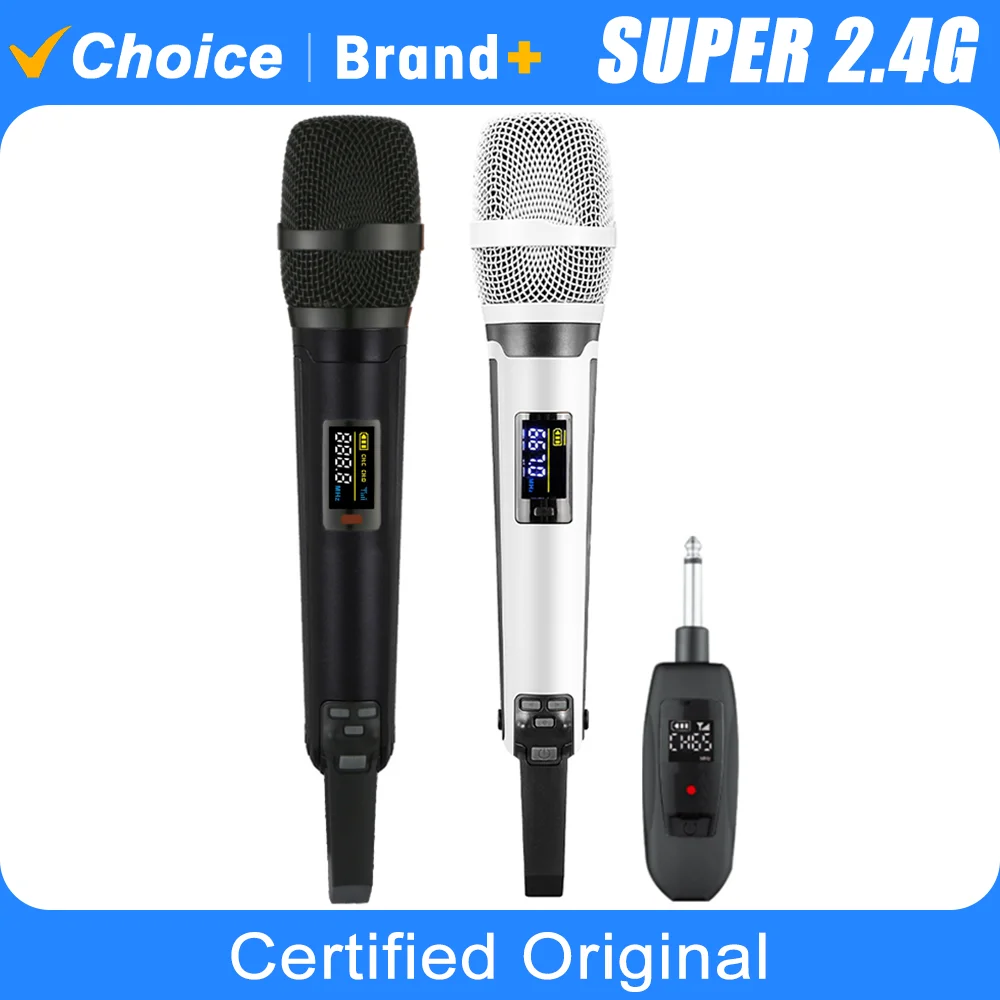 

SKM9000 Professional 2 Channel Wireless Super 2.4G Karaoke Handheld Microphone for Teaching Wedding Party Show Meeting Speech
