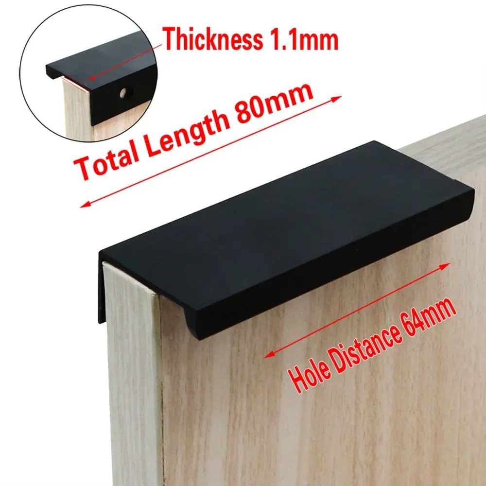Black Silver Orange Gold Drawer Pull Wardrobe Cupboard Kitchen Furniture Hardware Drawer Knobs Furniture Handle Cabinet Pulls