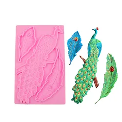 Peacock Cooking Tools Silicone Mold For Baking Of Cake Decorating Kitchen Accessories Bakery Fondant Candy Resin Craft