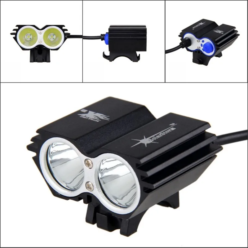 Waterproof USB Bike Light 8000LM LED Front Bicycle Headlight Dual Lamps for Cycling No Battery