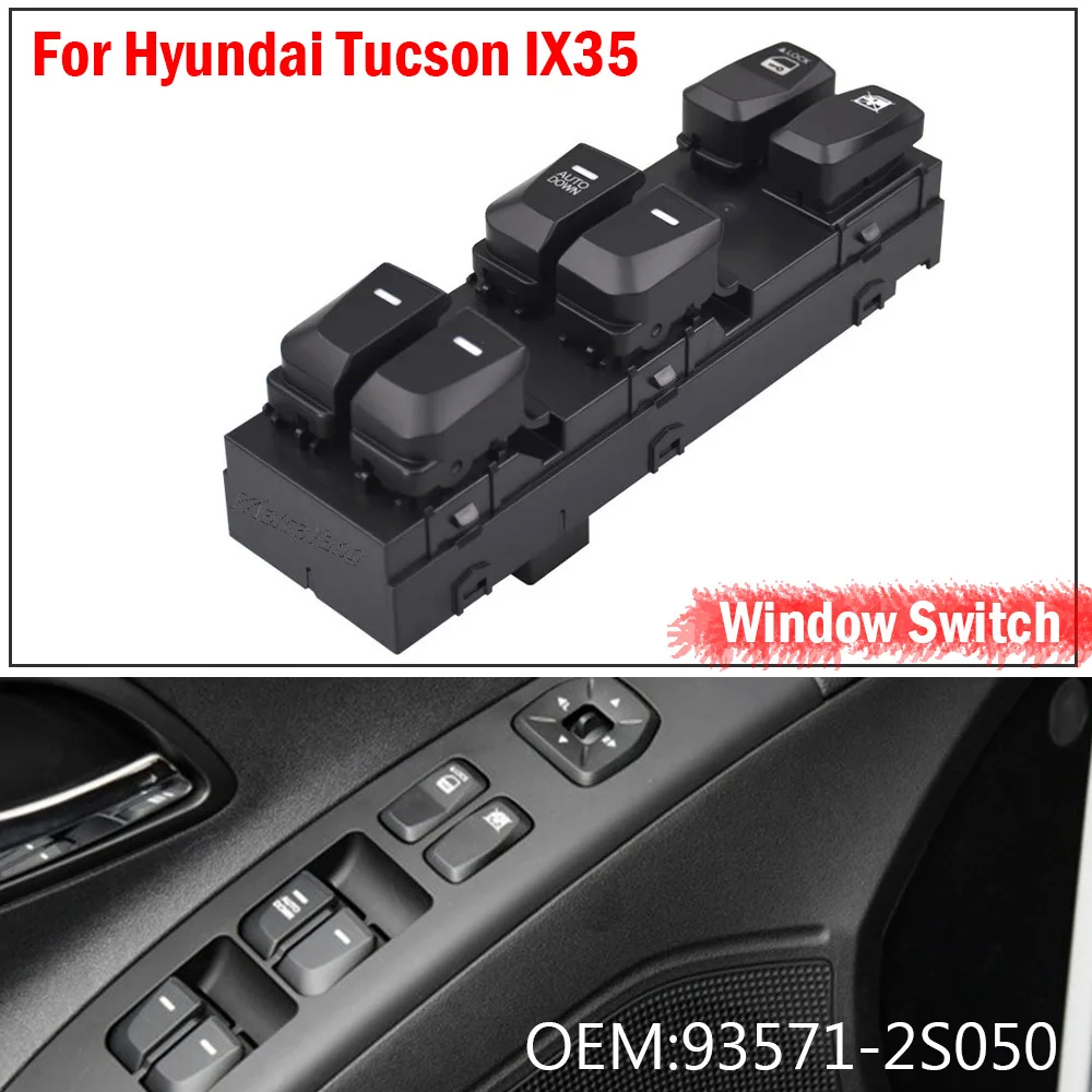 NEU Für Hyundai IX35 TUCSON 2010-2015 Elektrischer Fensterheber-Schalter 93571-2S000 93571-2S050 – Detail 7