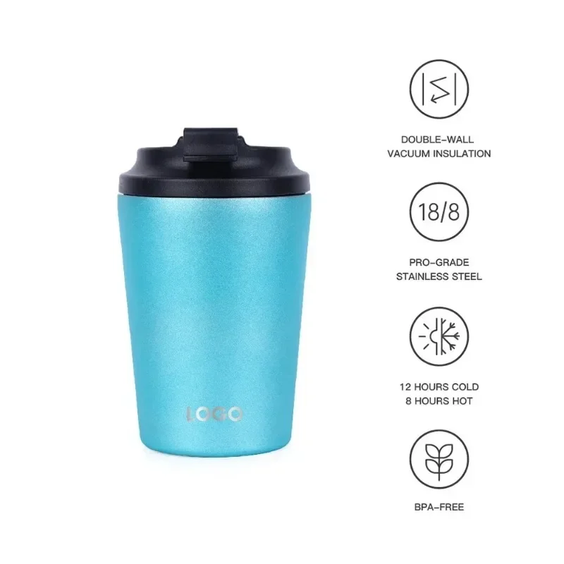 New Creative 12oz Coffee Cup 304 Stainless Steel Large Capacity Double Layer Insulated Cup Outdoor Portable Gift Cup