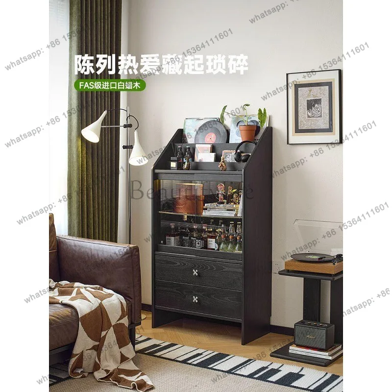Second-hand chest of drawers living room wall storage bedside solid wood storage cabinet at the bedside