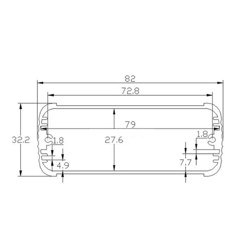 ABRS-حافظة ألومنيوم 82X 32X 110 مم صندوق متكامل مقاوم للماء صندوق إلكتروني من النوع الفضي