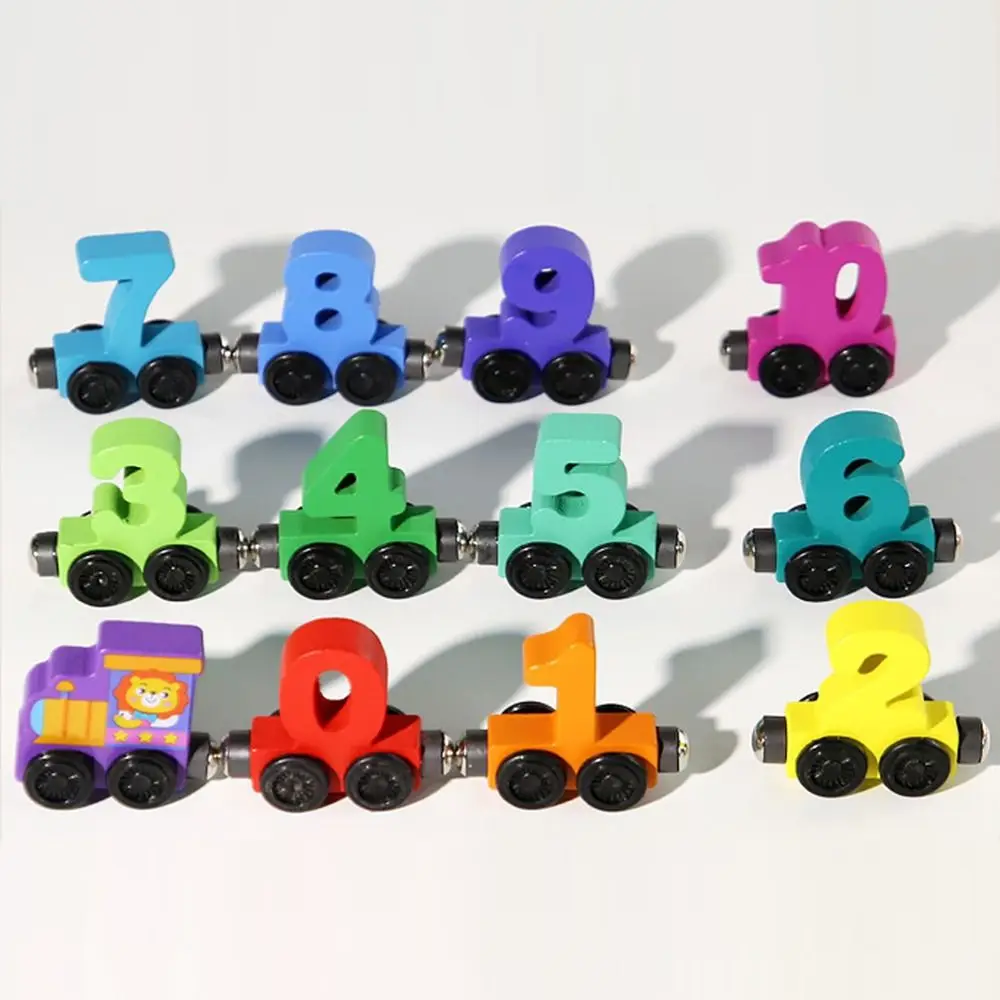 Nummer/dier/fruit/dinosaurus magnetisch houten treinspeelgoed Educatief Montessori nummertreinset