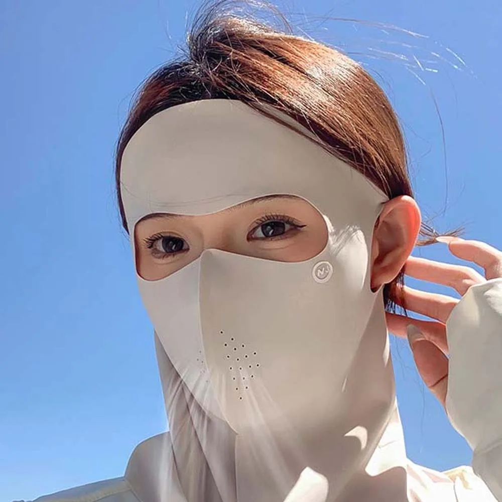 قناع مريح بدون أثر UPF50+ الواقي من الشمس، قناع مرن للحماية من الأشعة فوق البنفسجية بفتحة صغيرة قابل للتنفس، وجه رقيق للحماية من الشمس على الشاطئ