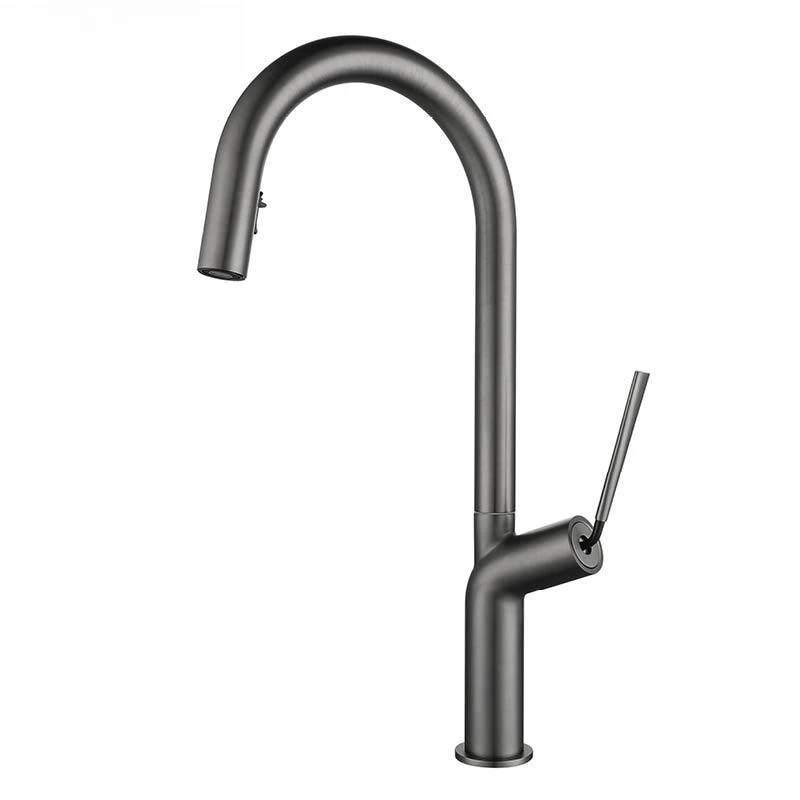 

Pull-out kitchen faucet, sink faucet, brushed gold, light luxury style