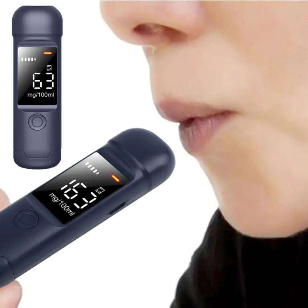 LCD Display Automatic Alcohol Detection System Rechargeable High-Precision Digital Alcohol Tester Anti-Corrosion Material