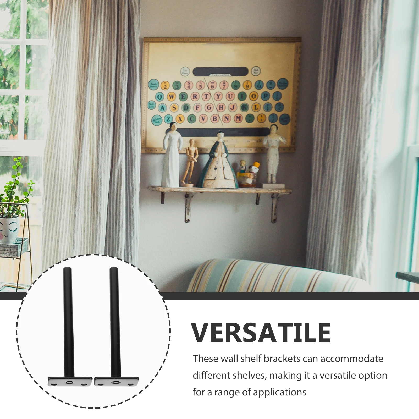 

2Pcs Wall Shelf Brackets Heavy Duty Floating Shelf Hardware Concealed Mounting Brackets for Display Racks Wall Bracket