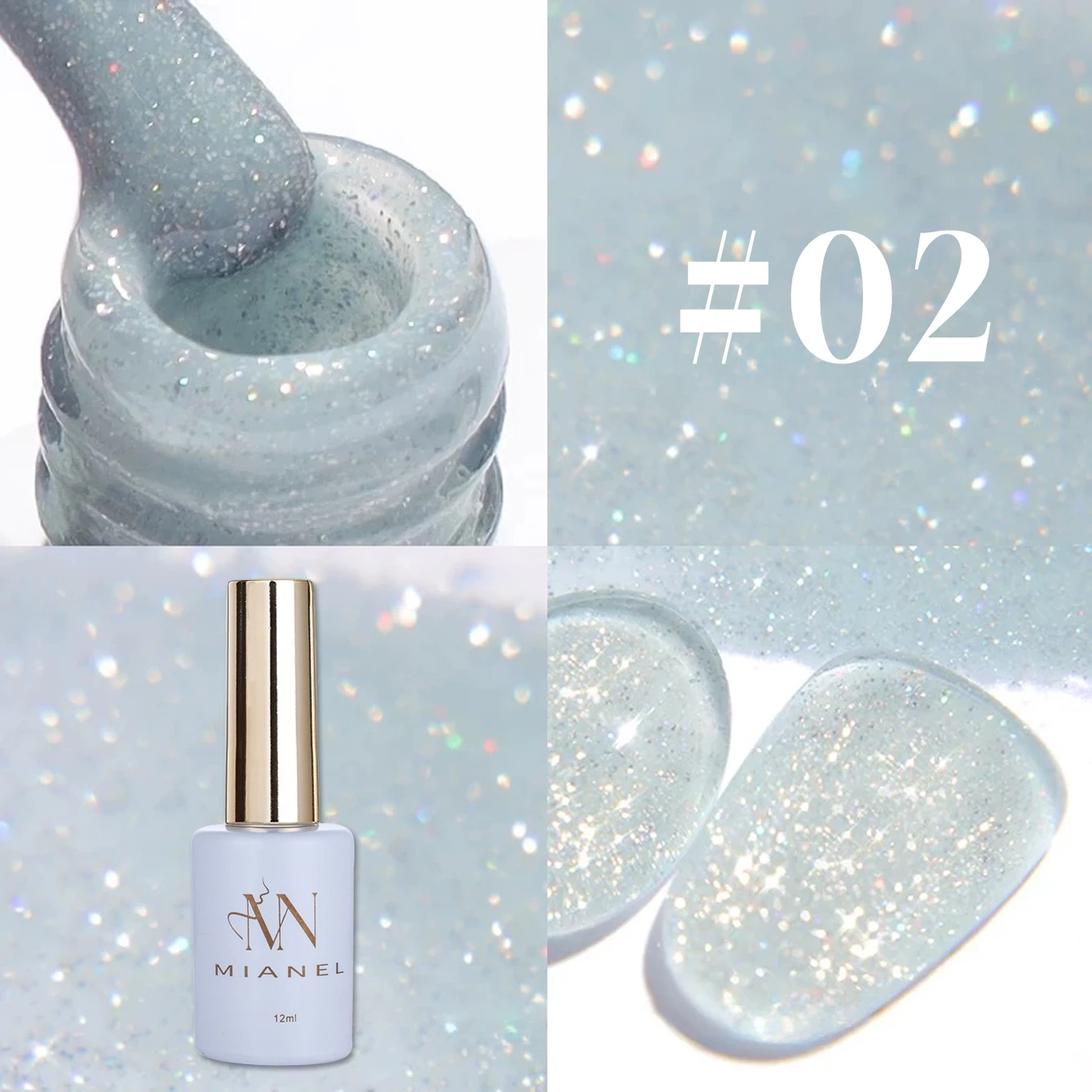 MIANEL 12 مللي 1-4 قطعة عيد الميلاد الوردي الأزرق سلسلة هلام طلاء الأظافر مع بريق متفجر يون بروكيد الماس هلام البولندية الأظافر الوردي