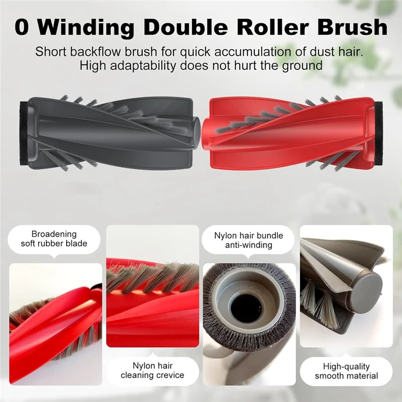 A02M-For Roborock Qrevo Curve/Qrevo Edge/P20 Pro Roller Side Brushes Hepa Filter Mop Cloth Dust Bags Replacement Parts