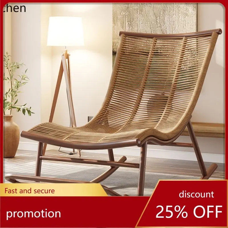 

CZ Garden Balcony Home Leisure Rattan Chair Outdoor Adult Courtyard Rattan Woven Rocking Chair Recliner