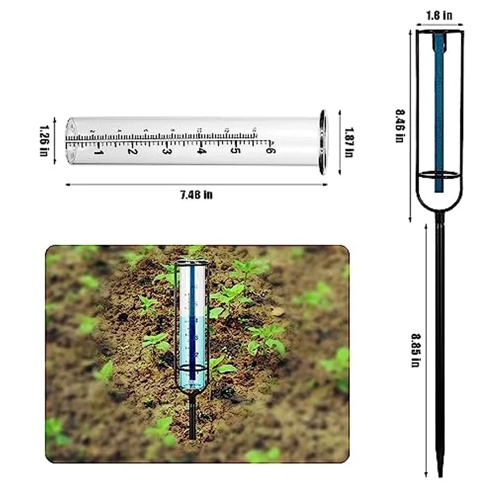 Floating Rain Meter Rain Gauge For Outdoor Garden Water Gauge Rain Falling Measuring Reusable Transparent Glass