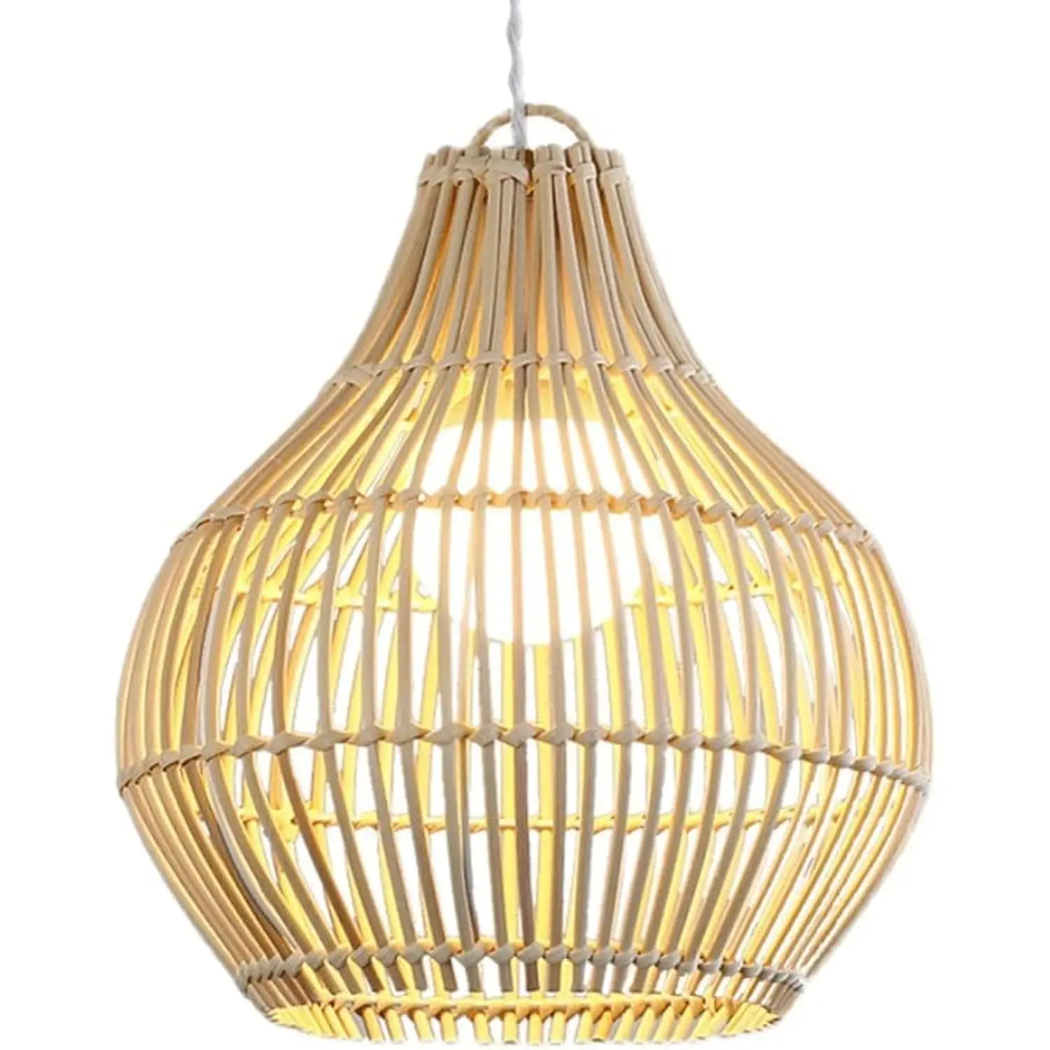 

Scandinavian Rattan Pendant Lamp Fixture Southeast Asian Weave Hanging Light Farmhouse Beige Basket Suspension Lights Hollow Ha