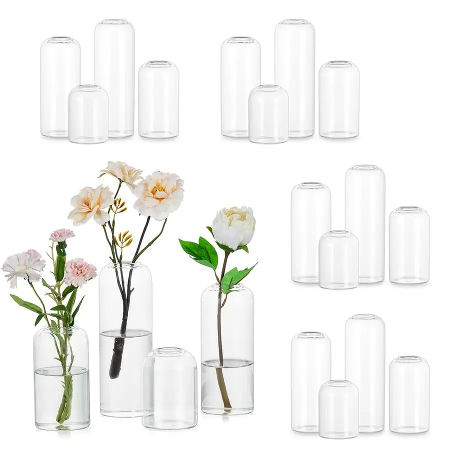 

Glass Bud Vases for Flowers Set of 20 Modern Small Flower Vases for Centerpieces Clear Table Decoration for Wedding Customizable