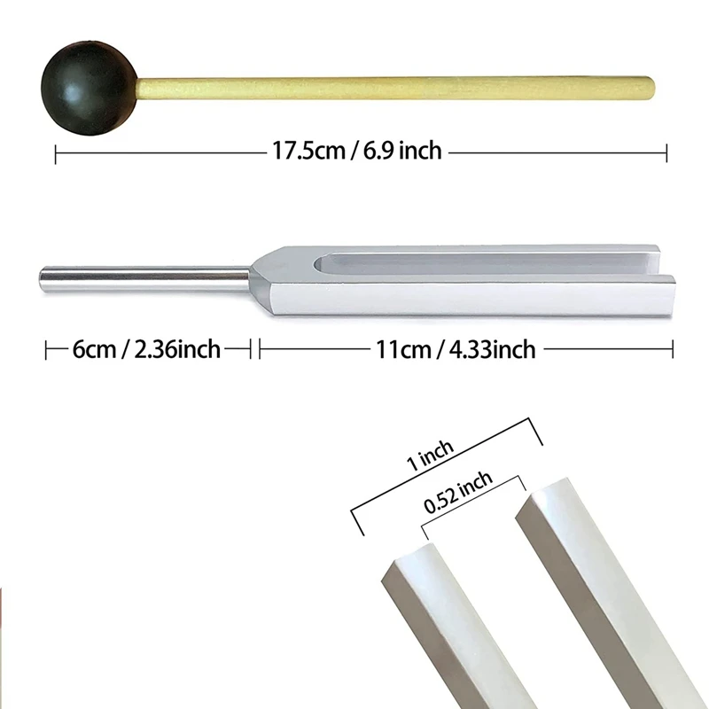 Tuning Fork Tuner With Mallet Set For Repair Healing Nervous System Testing Tuning Fork Health Care