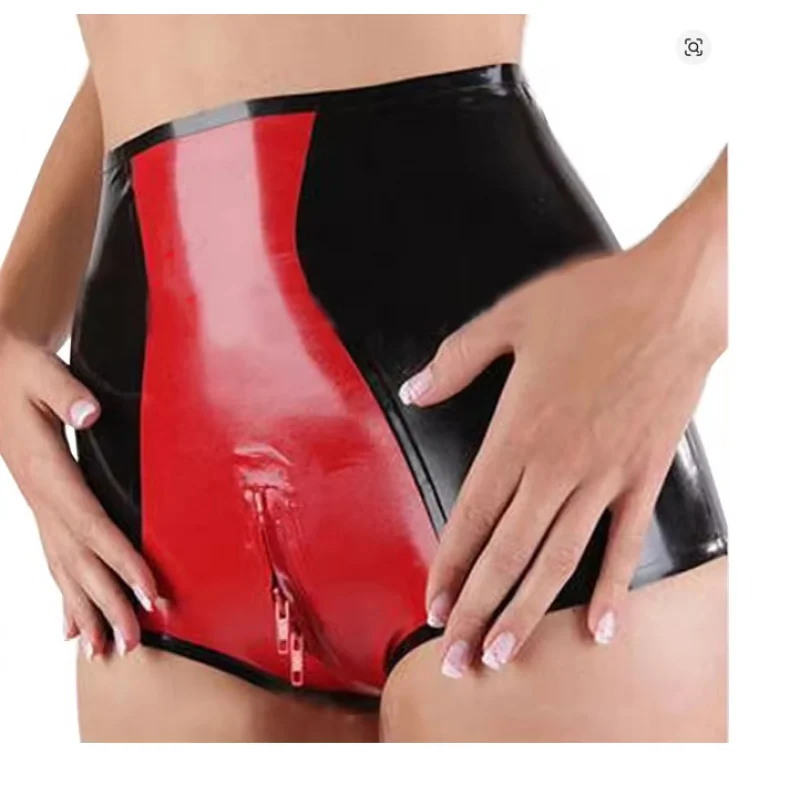 

Sexy Women Latex Lingerie Shorts High Waist Panties With Custom Made Handmade