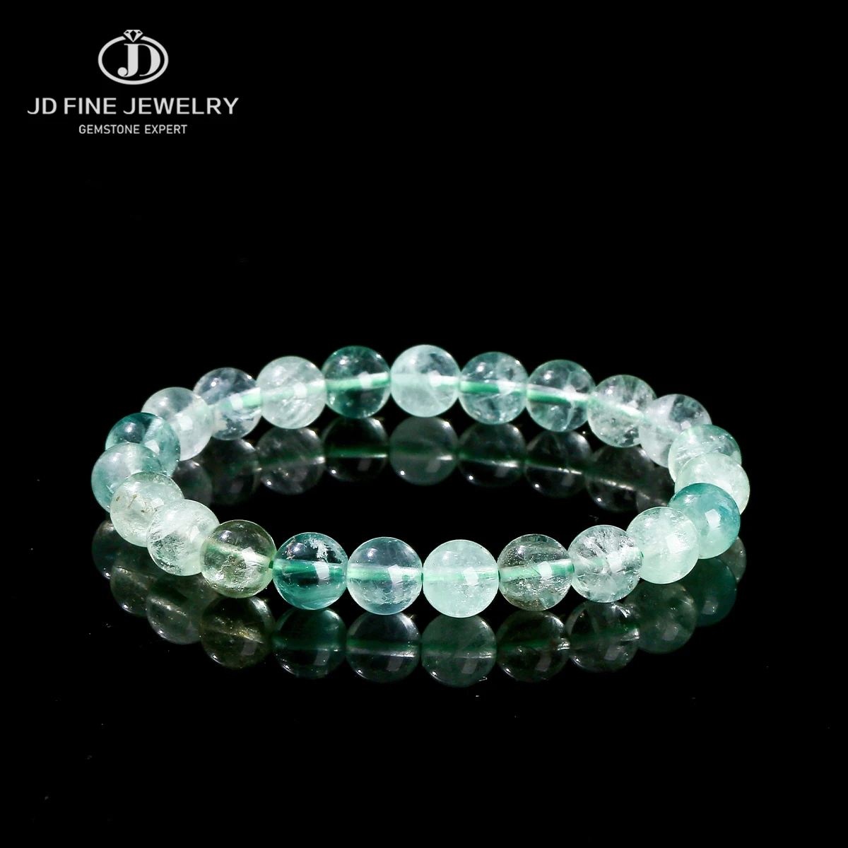 

JD Natural Stone Green Fluorite Bead Bracelet Women Fashion Jewelry Handmade Stretch Healing String Yoga Meditation Accessories