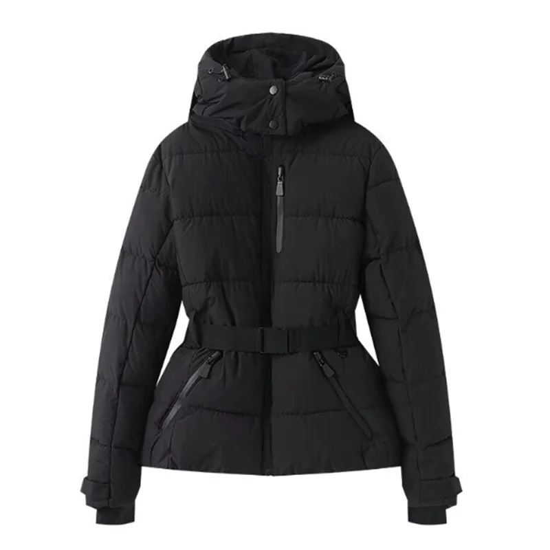 Rare New Fashion Warm and Windproof Jacket for Women in 2025, Belt, Cotton Jacket, Hoodie