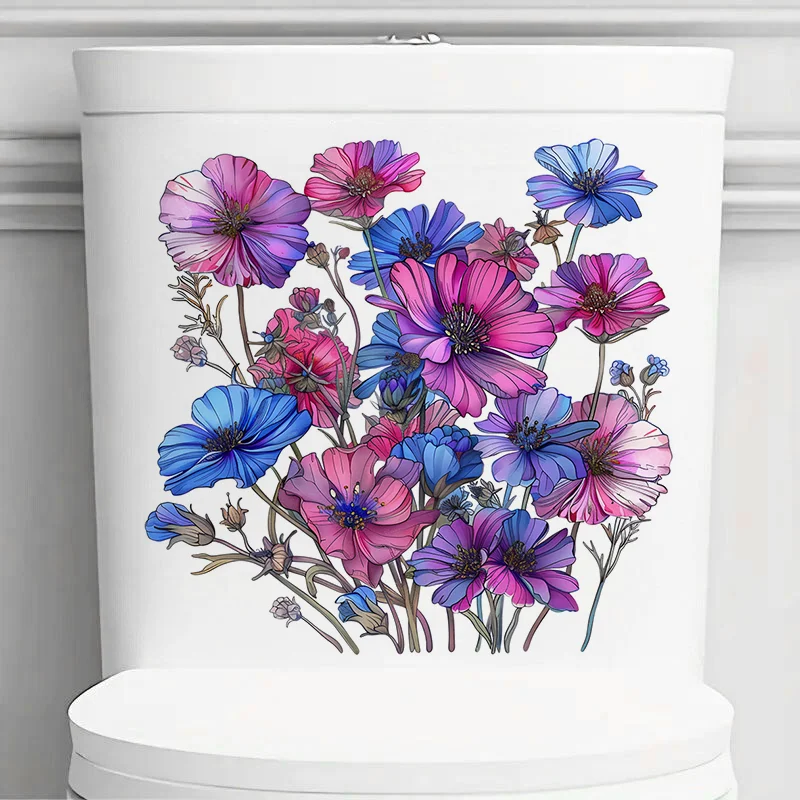 T2342# Beautiful Flowers  Stickers,Wall Decal Removable, Vinyl Car Sticker for Bathroom Decor, Outdoor Indoor Use