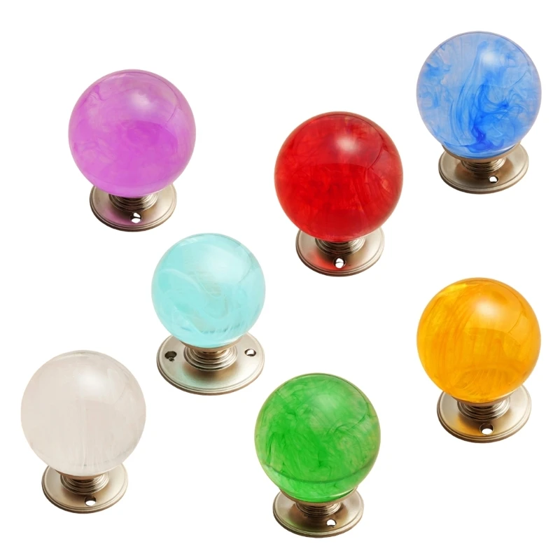 J2HB Durability Resins Door Handle with Unique Cloudy Crystal Ball for Comfortable