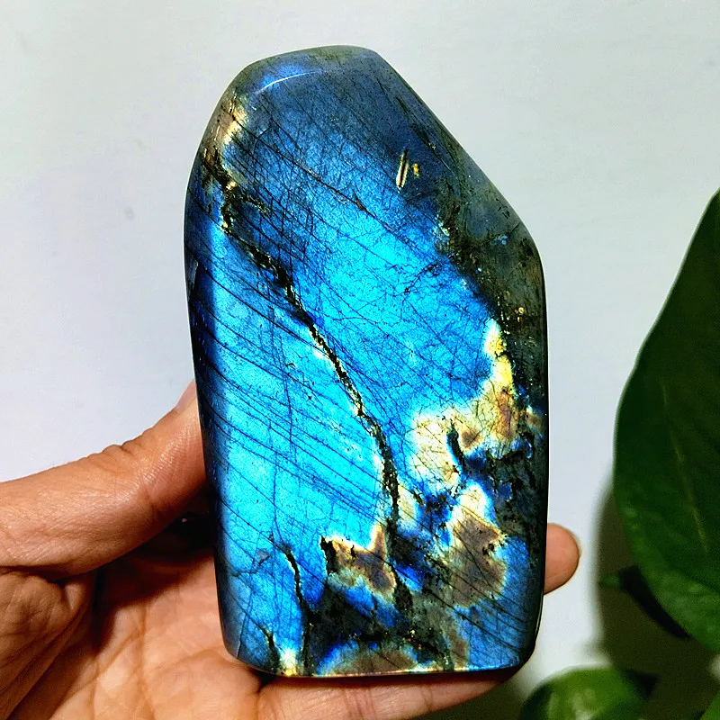AA  Natural Stone Devil Blue Labradorite Crystal Freeform Meditation Energy Witchcraft Exorcise Feng Shui Crystal Room Decor