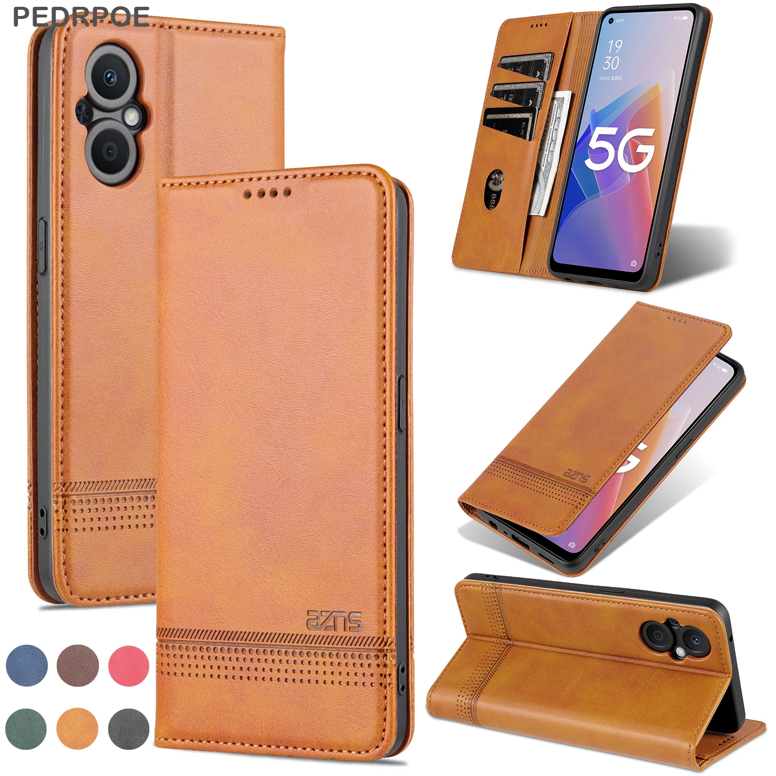 Leder Brieftasche Flip Telefon Fall Für OPPO A96 95 94 93 91 92 A77 76 74 72 73 74 A57 56 53 54 52 A36 35 31 A16 15 11 A9 8 5S 5G