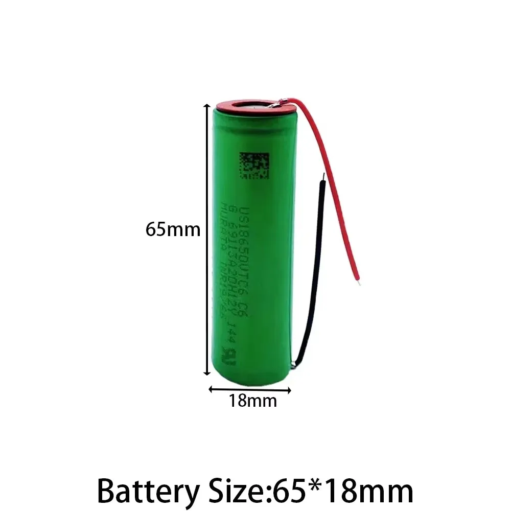 1-20PCS original US18650VTC6 3.7V 3400mAh 18650 battery for us18650 Sony VTC6 30A toy tools flashlight battery +DIY wire