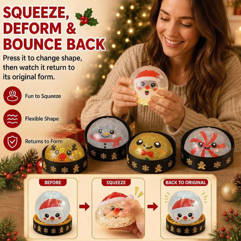 2026 Weihnachtsthemen-Quetschball: Niedlicher Brötchen-Squishy mit langsamem Rückstand zur Stresslinderung, Weihnachtsfigur, Geschenk – Detail 11