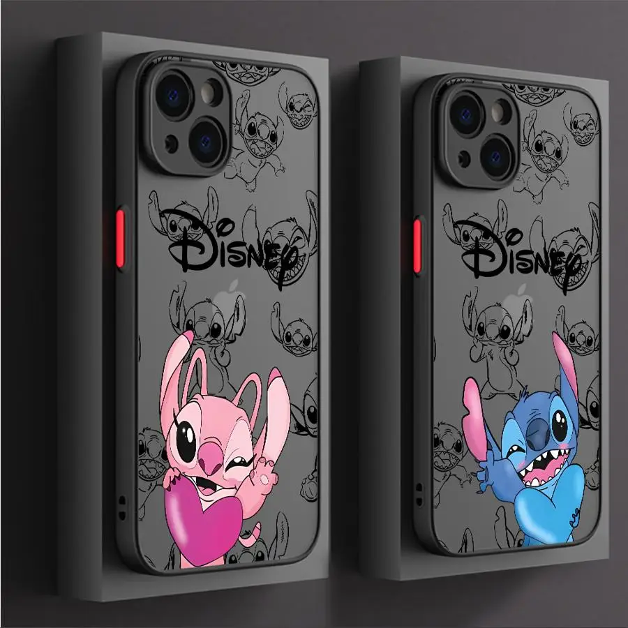 

Shockproof Case For Apple iPhone 11 13 15 14 16 Pro Max 12 Mini 7 8 Plus XR X XS Matte Funda Phone Cover Disney Lilo & Stitch