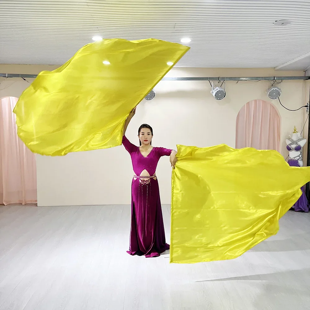 2025 Belly Dance Stage Performance Praise Flag Double Flag Gold White Purple Sports Meeting Dance Prop 140 * 140cm 1pcs