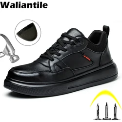 Waliantile Indestructible Safety Shoes For Men Anti-smashing Working Boots Puncture Proof Steel Toe Industrial Safety Shoes Male