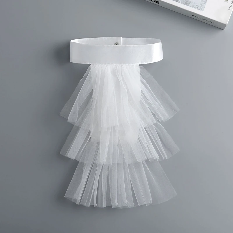Elegant Multilayer-lace Mesh Detachable False Collar Wedding Dress Decoration Neck Ruffle Collar Cosplay Party Accessories