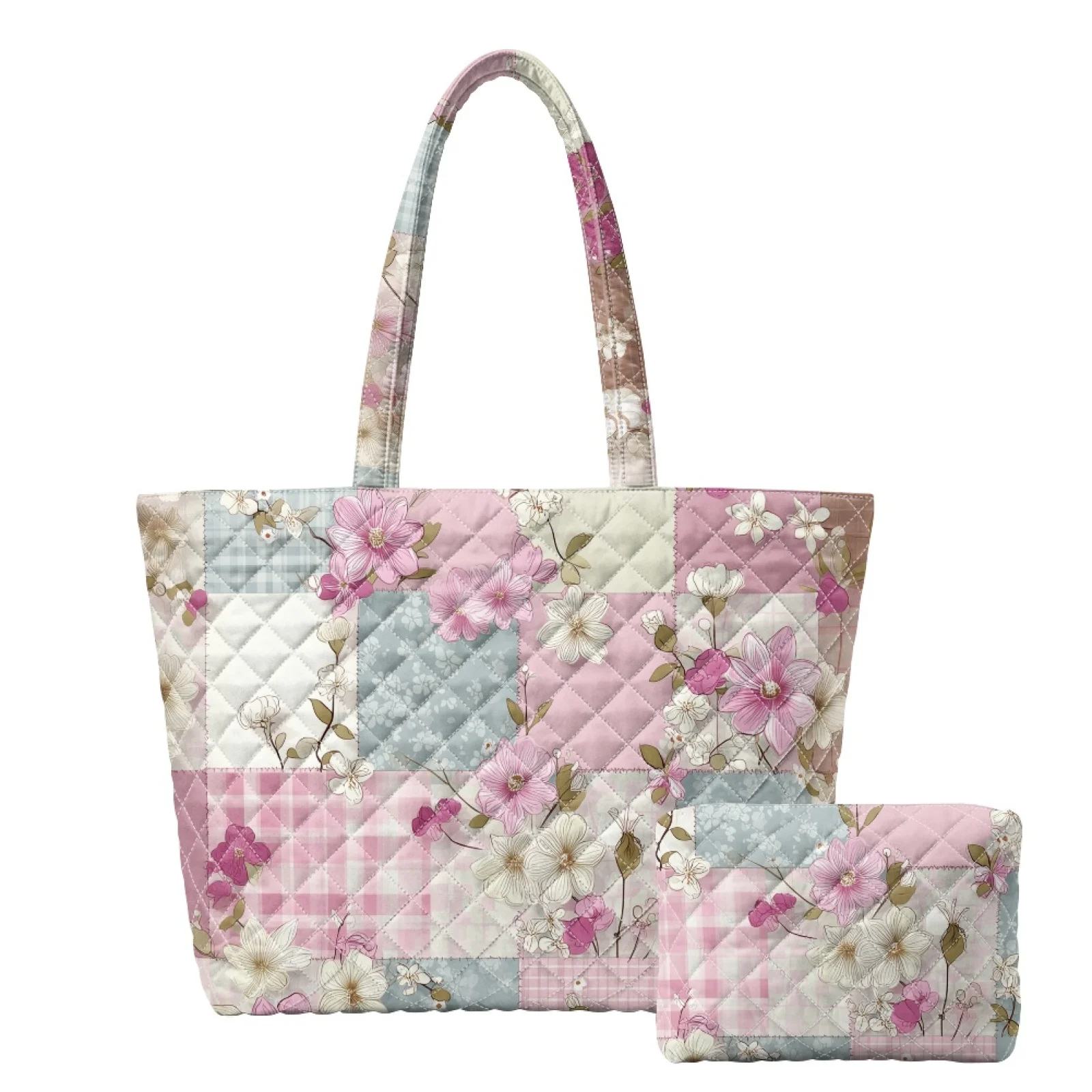 Coloranimal Lavender Floral 2 Pieces Embroidered Shopper Handbag for Commuter Leisure Time 2026 New
