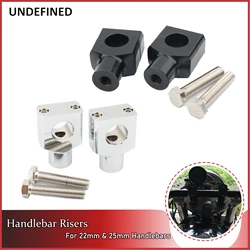 1 Pair Universal Handlebar Riser Kit Mounting Clip Aluminum for Harley Honda Kawasaki Suzuki Yamaha Motorcycle 22mm 25mm Handleb