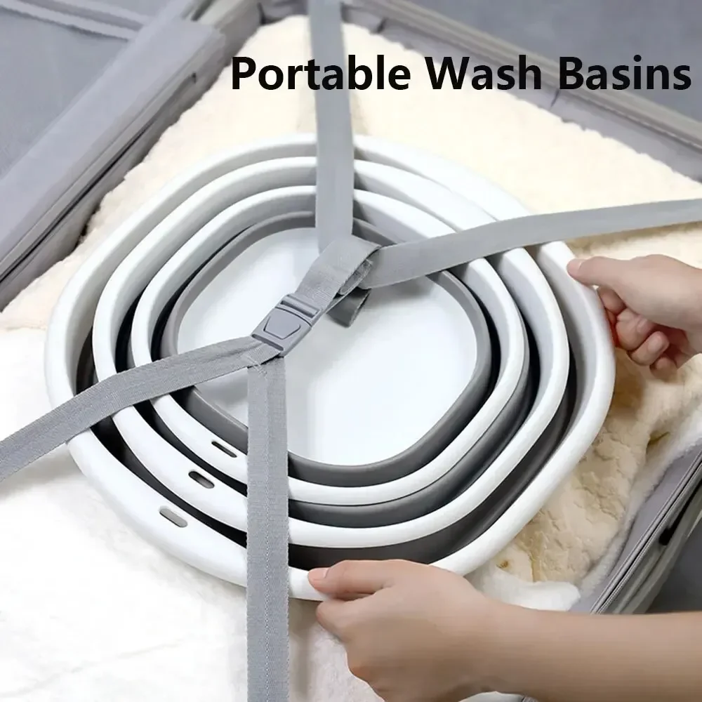 Plastic Folding Basins Portable Wash Basins Folding Laundry Tub Adult Baby Bath Basin Bathroom Kitchen Accessories Wash Basin image 6