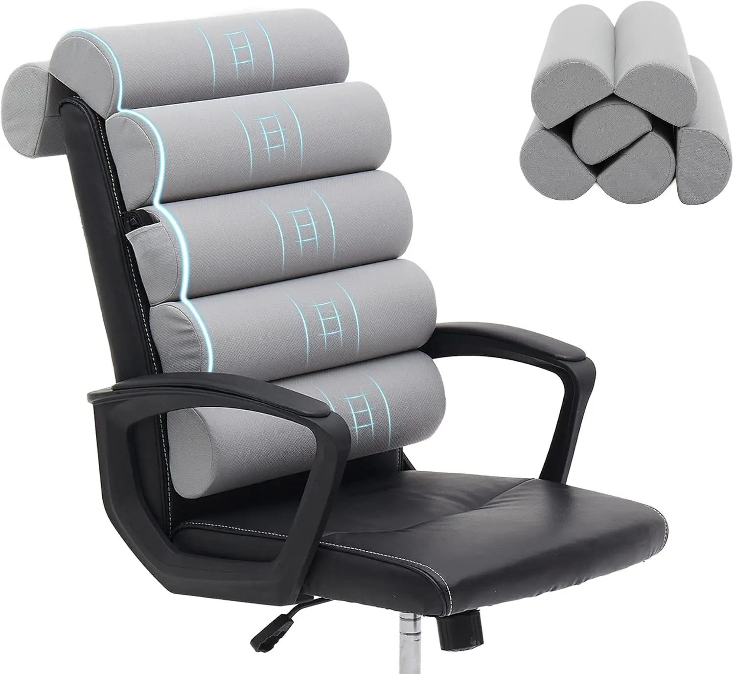 

Ergonomic Lumbar Support Pillow for Office Chairs - Adjustable Back Cushion with Breathable Mesh, Pain Relief for Neck and Back