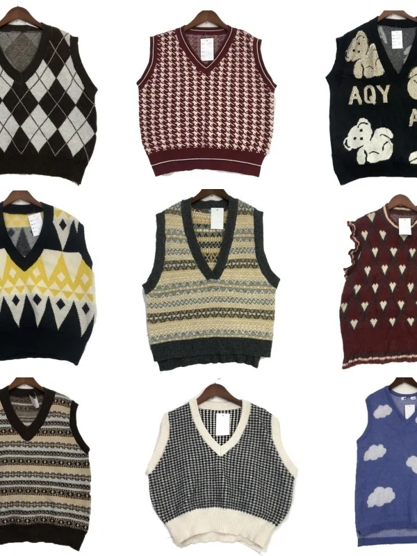 

Винтажный шерстяной жилет ex Soft, уютный, универсальный, осенне-зимний, модный, в стиле ретро, с принтом, круглый, с одной пуговицей