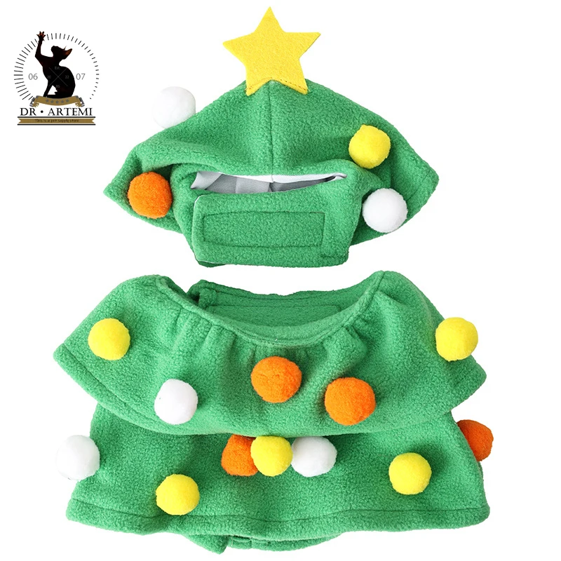 2 Pieces Suit Christmas Tree Pet Clothing Soft Adjustable Dress Up Small Dog Puppy Cat Costume Decor