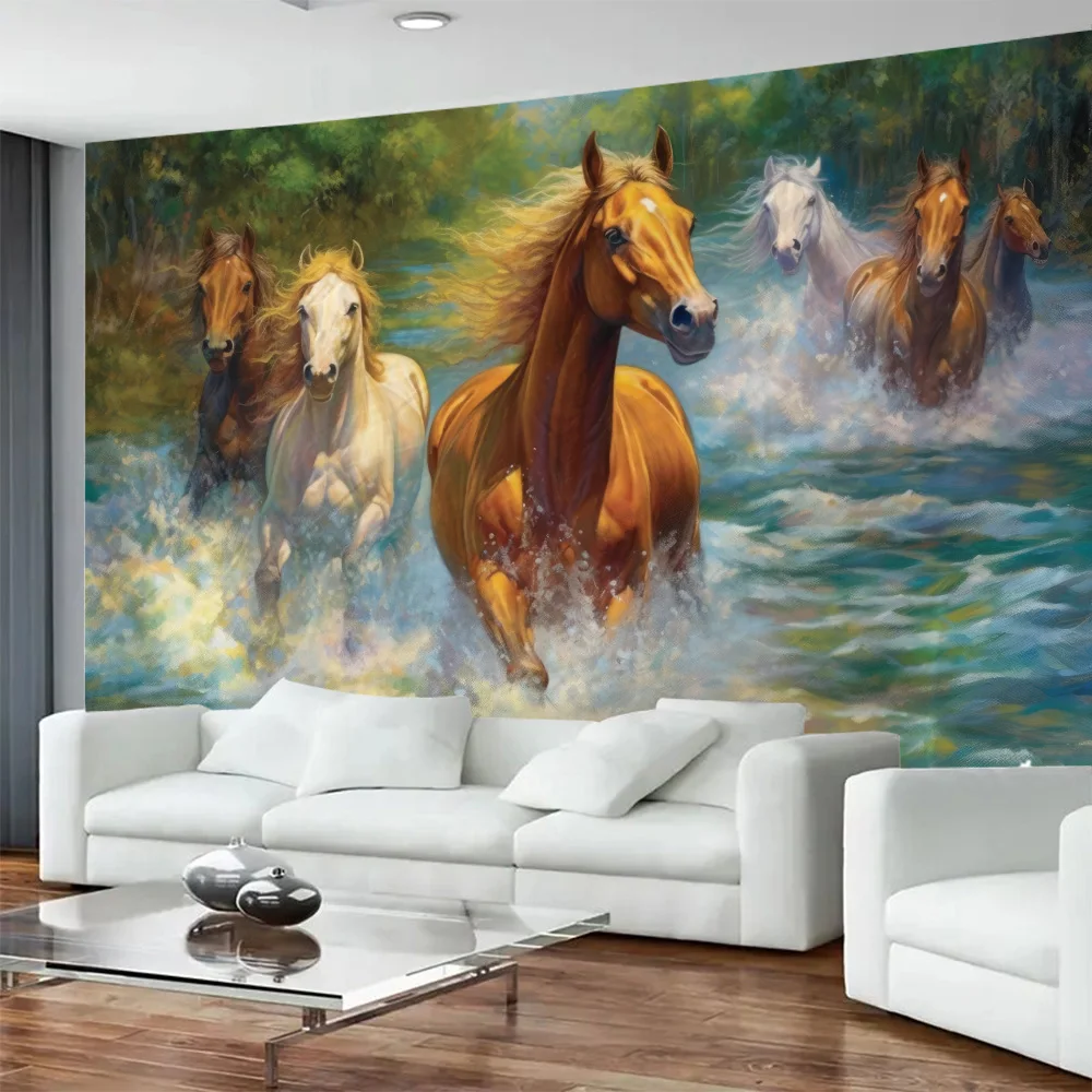 

Running horse tapestry animal oil painting, wall hanging cloth, home art decoration poster, living room bedroom hanging painting