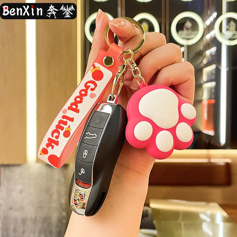 ميدالية مفاتيح على شكل مخلب قطة لطيفة من مينسو، قلادة سيارة، حقيبة بناتي، سلسلة مفاتيح، هدية صغيرة