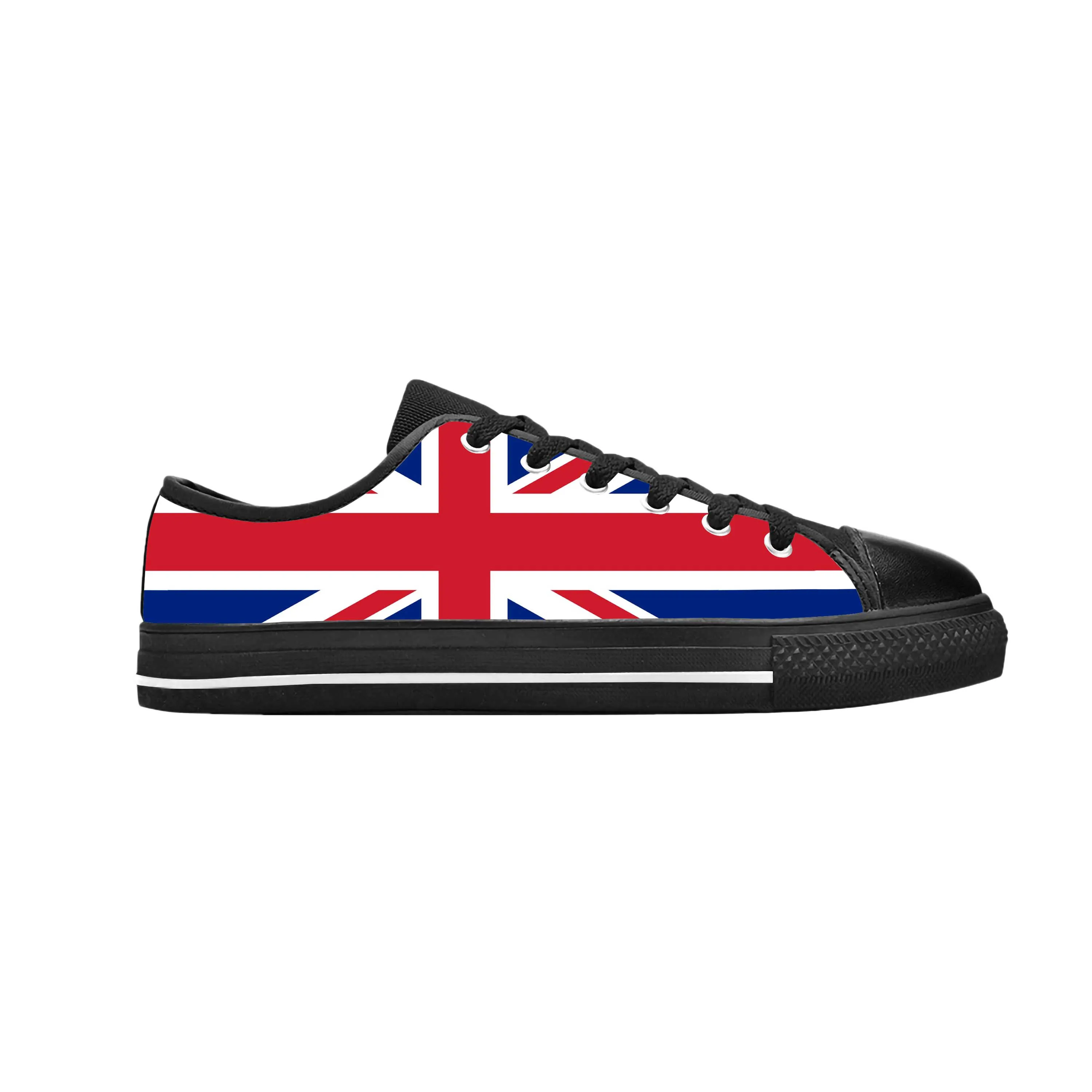 UK England Union Jack British Great Britain Flag Casual Cloth Shoes Low Top Comfortable Breathable 3D Print Men Women Sneakers