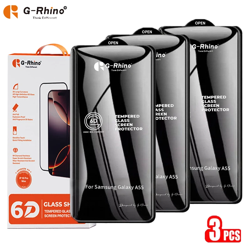G-Rhino 3Pcs HD Tempered Glass For Samsung Galaxy M12 M31 M31S M51 M52 5G Screen Protector for Samsung M53 M54 M56 F62 F56 F16