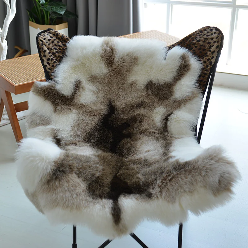 MUZZI New Animal Faux Reindeer Fur Carpet Rug Plush Chair Cushion Sofa Cover Imitation Reindeer Leather Christmas Gift 90x120