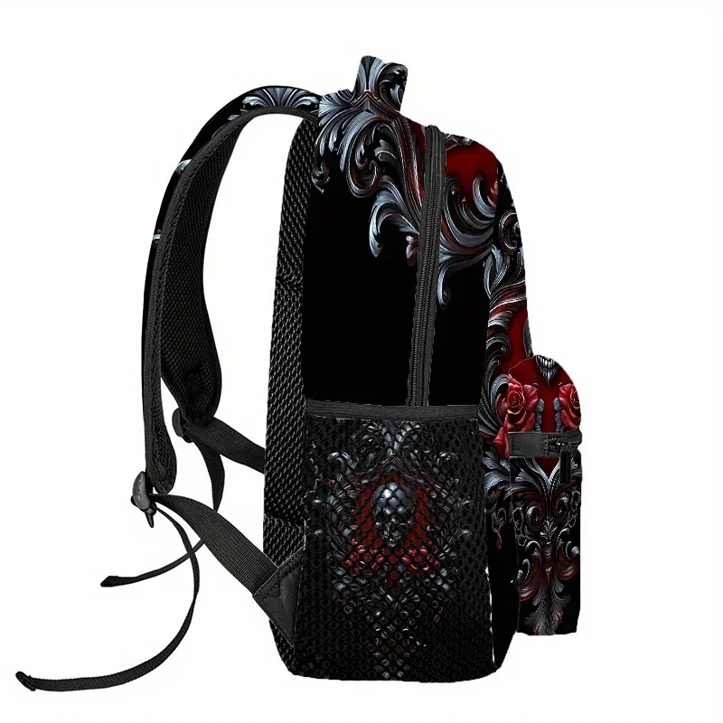 Custom Bag 3D Printed Gothic Rose Blood Skull_4 (2) Outdoor Sports Backpack, Travel Backpack, Adjustable Comfortable Shoulder St