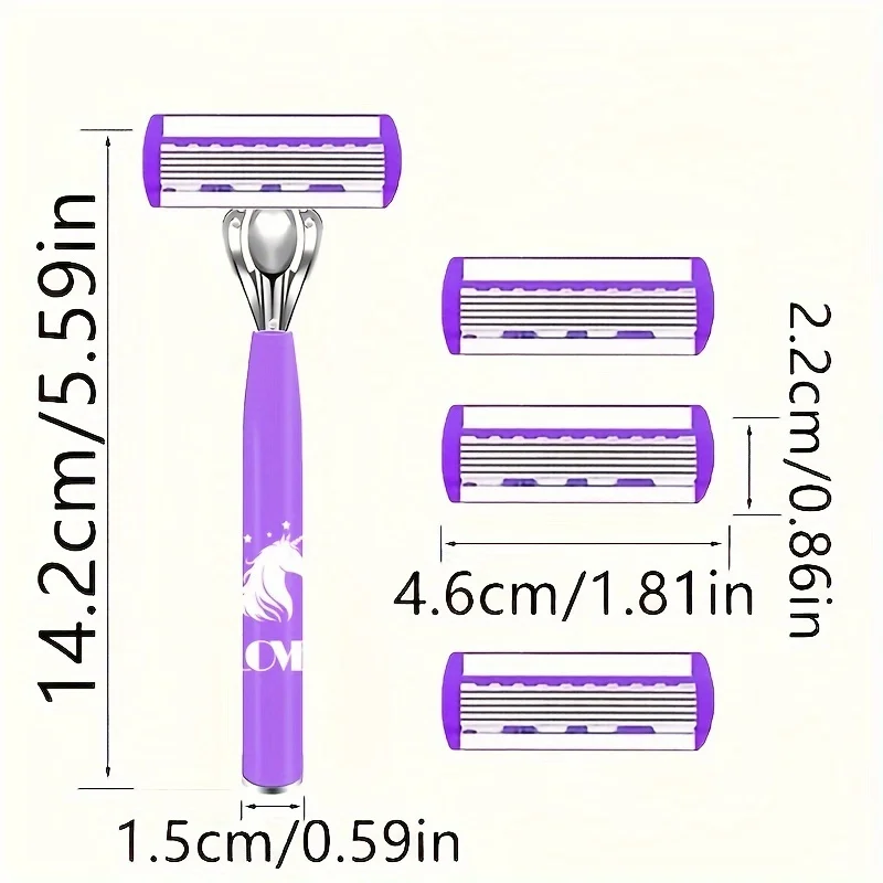 ماكينة حلاقة كلاسيكية مكونة من 6 طبقات، ماكينة حلاقة يدوية لإزالة الشعر للرجال والنساء
